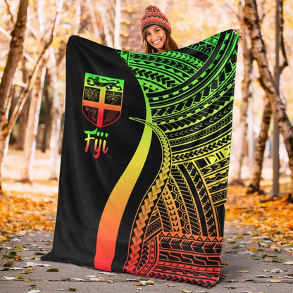Fiji Premium Blanket - Reggae Polynesian Tentacle Tribal Pattern-Myprintsy