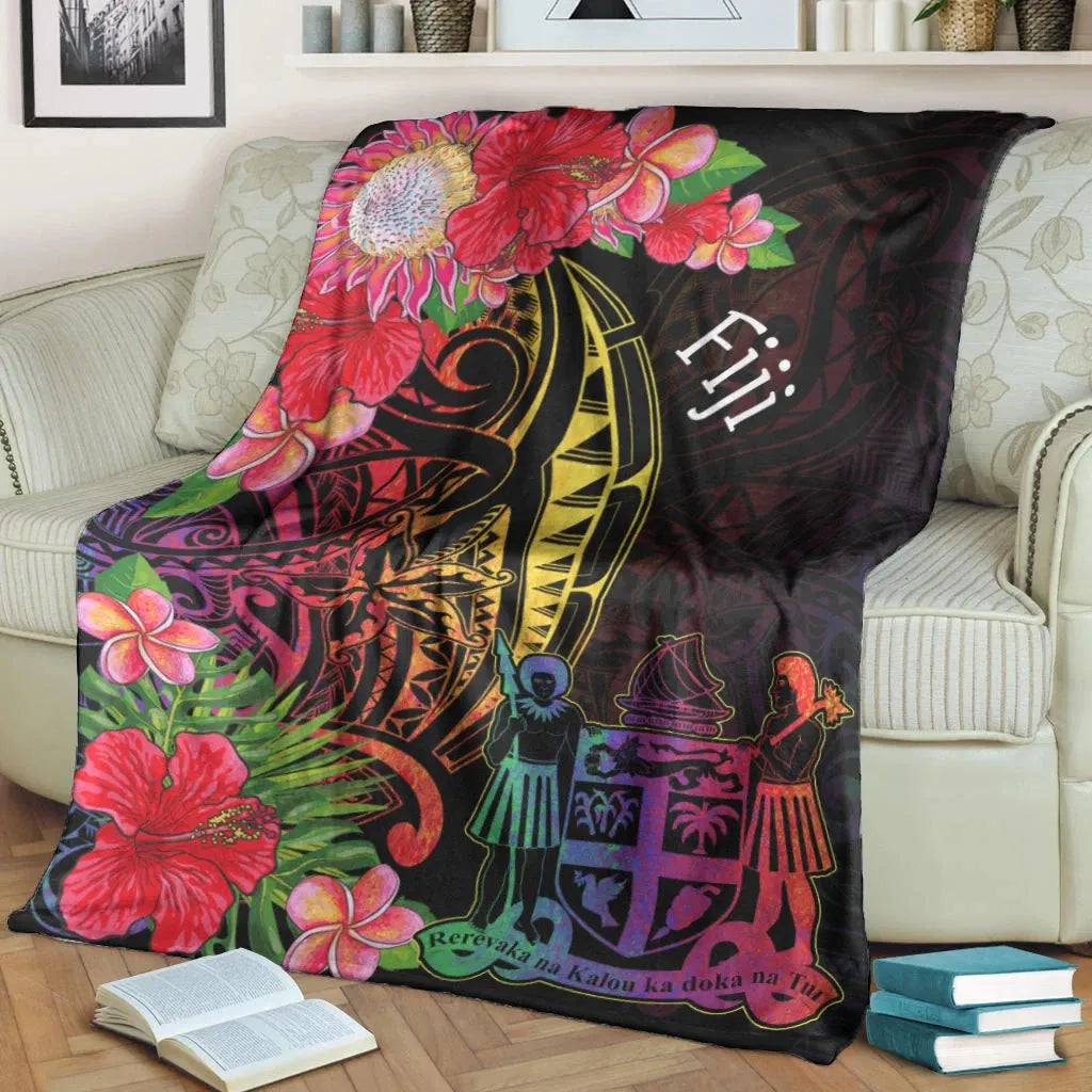 Fiji Premium Blanket - Tropical Hippie Style-Myprintsy