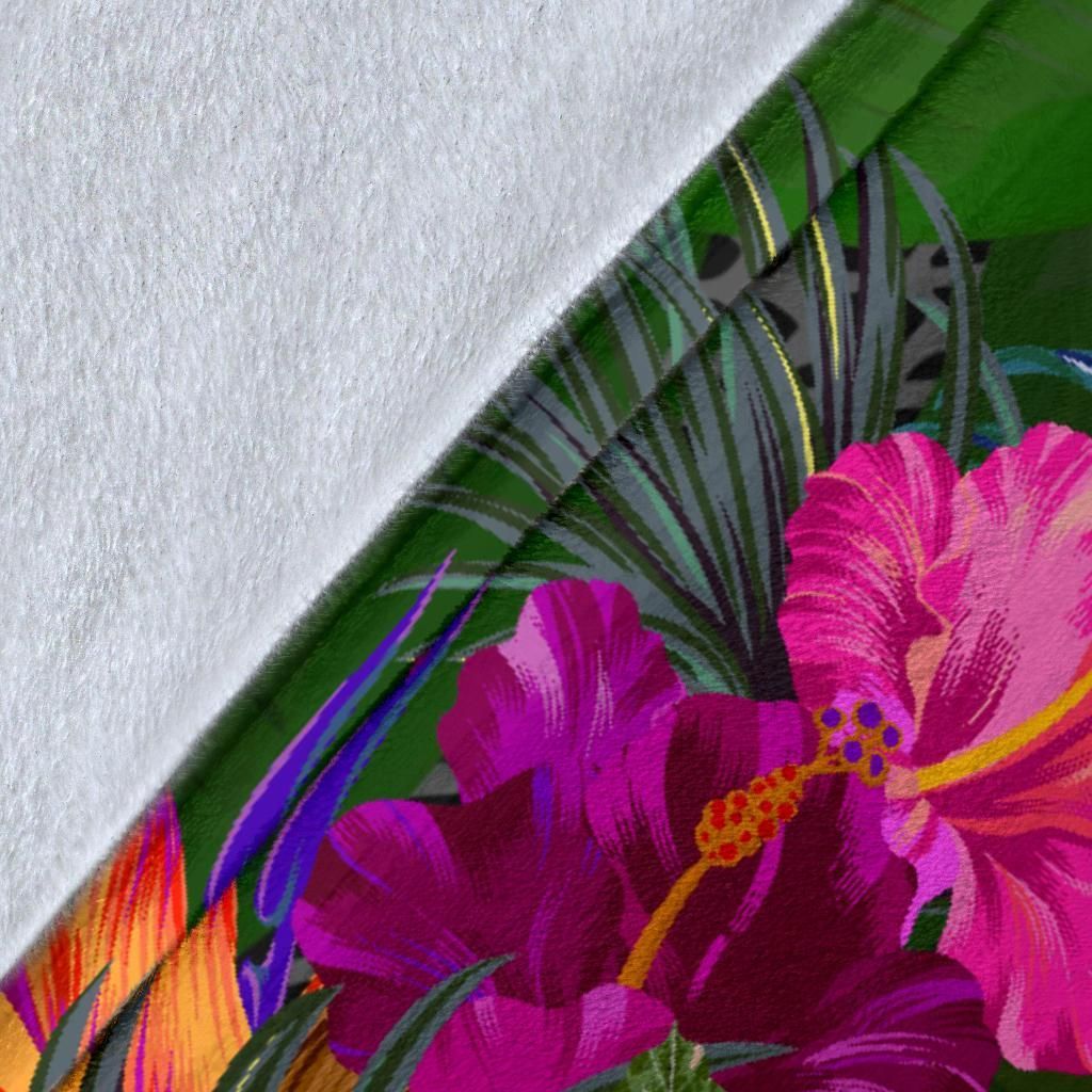 Fiji Premium Blanket - Turtle Plumeria Banana Leaf Crest-Myprintsy