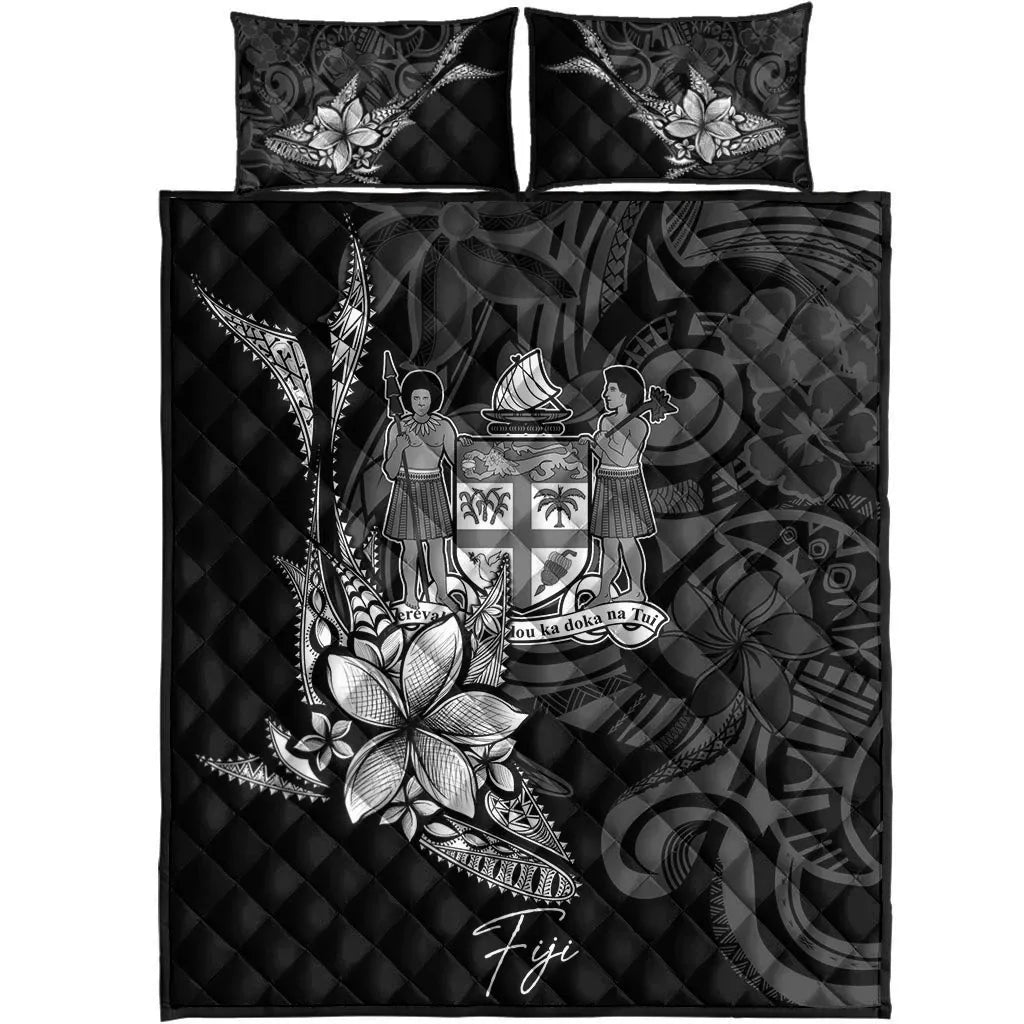 Fiji Quilt Bed Set - Fish With Plumeria Flowers Style-Myprintsy