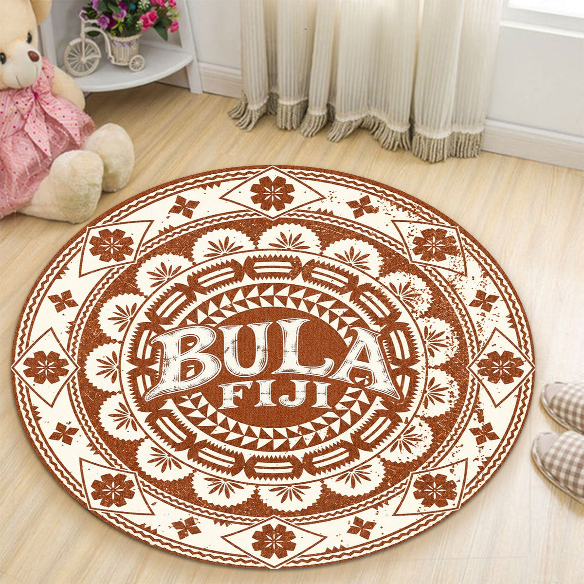 Fiji Round Rug Bula Fiji Traditional Style-Myprintsy