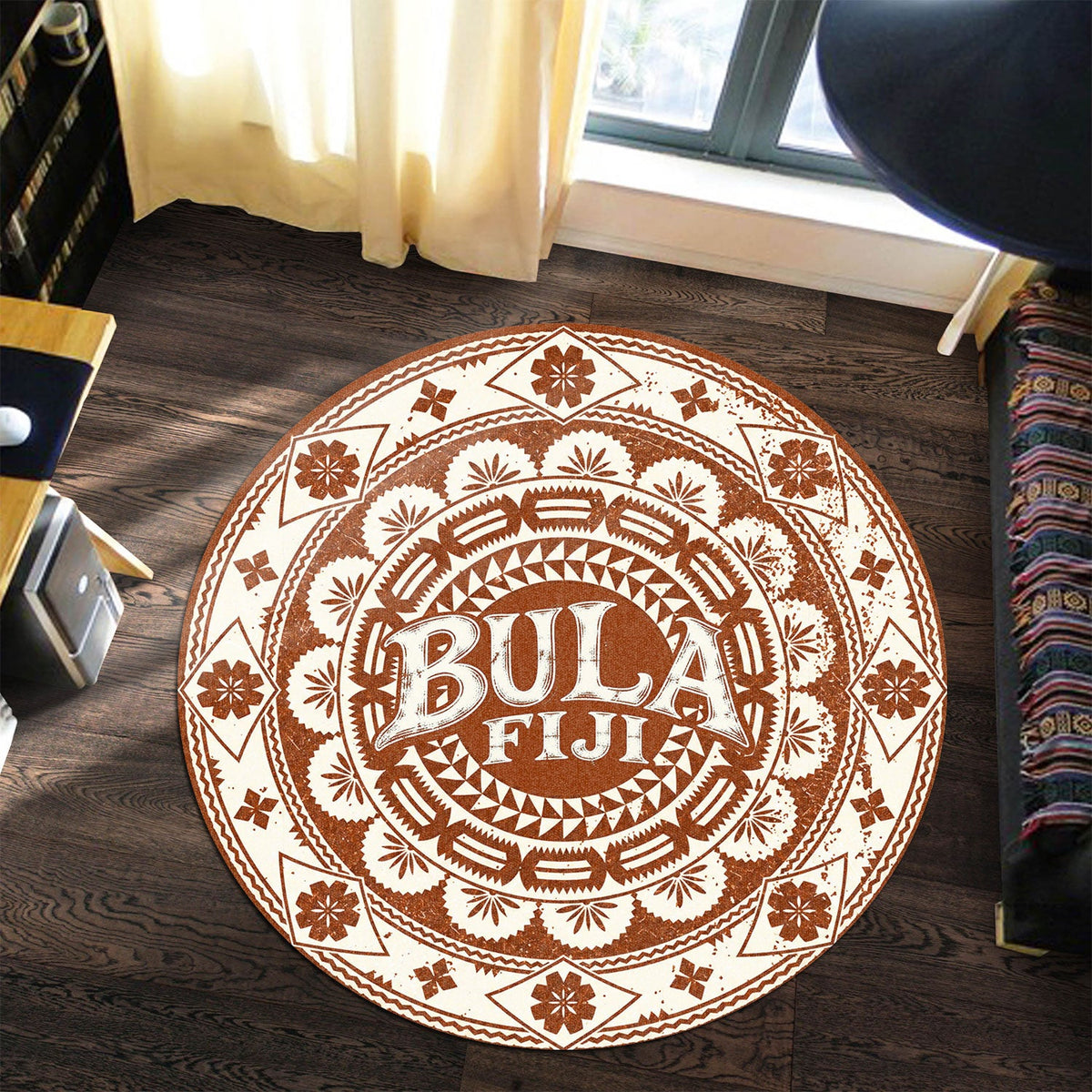 Fiji Round Rug Bula Fiji Traditional Style-Myprintsy