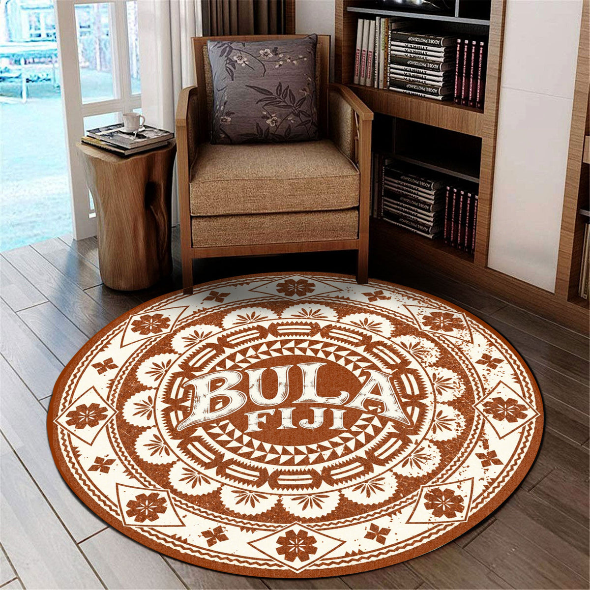 Fiji Round Rug Bula Fiji Traditional Style-Myprintsy