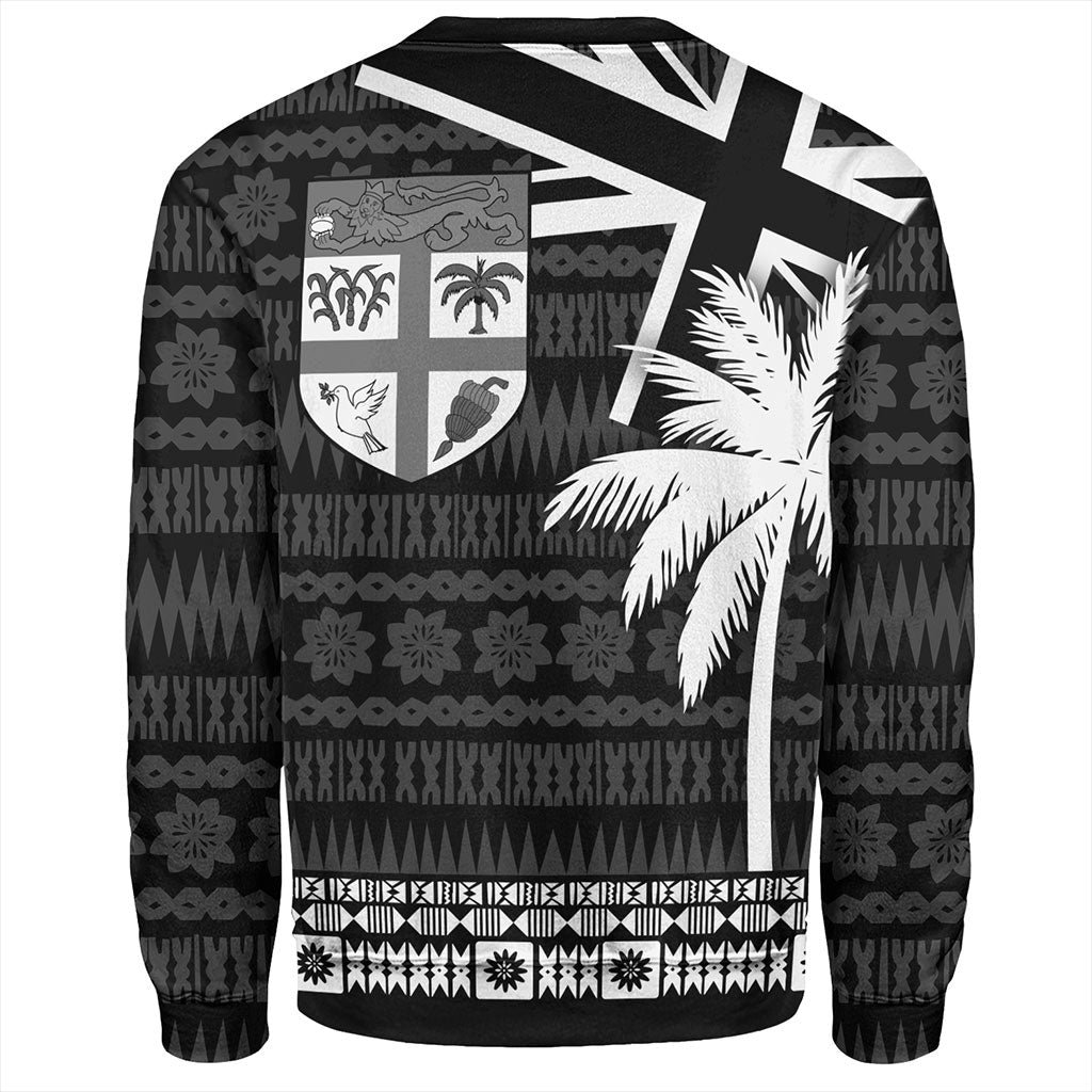 Fiji Sweatshirt Flag With Coconut Black Style-Myprintsy