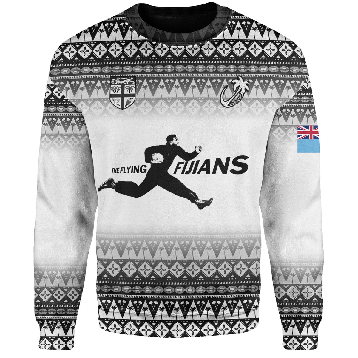 Fiji Sweatshirt Vintage Flying Fijians Rugby Tribal Pattern 2023-Myprintsy