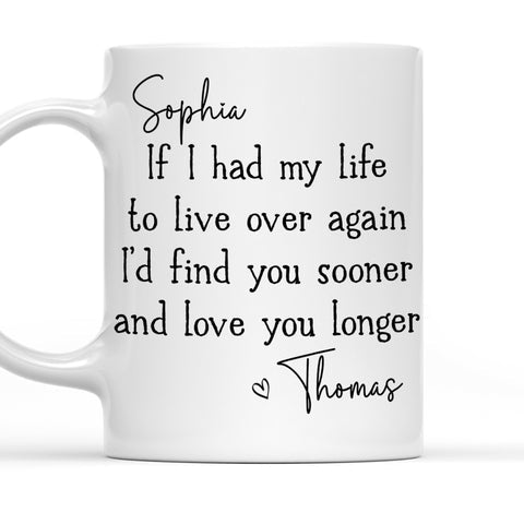 Find You Longer And Love You Longer - Personalized Coffee Mug-Myprintsy