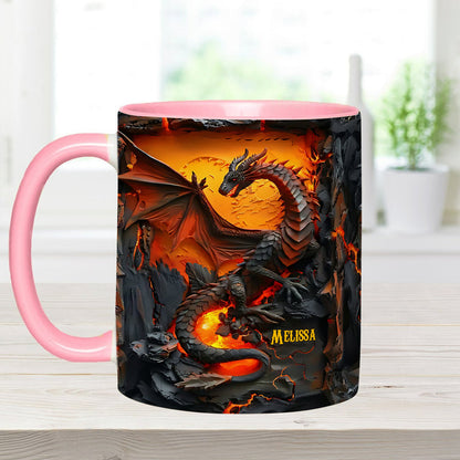 Fire Dragon - Personalized Accent Mug-Myprintsy