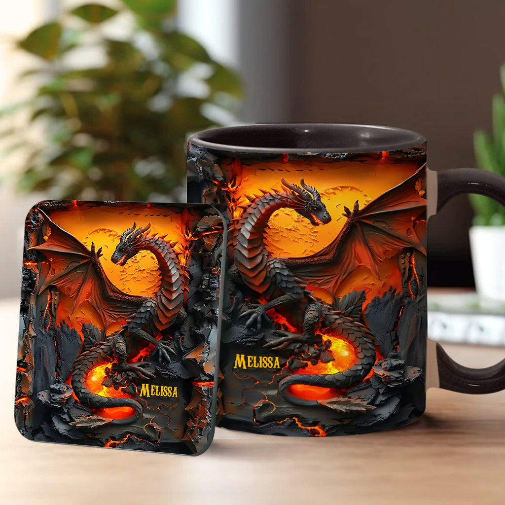 Fire Dragon - Personalized Accent Mug-Myprintsy
