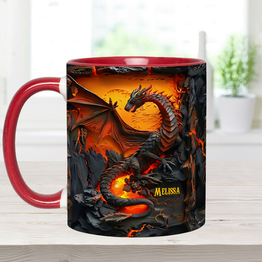Fire Dragon - Personalized Accent Mug-Myprintsy