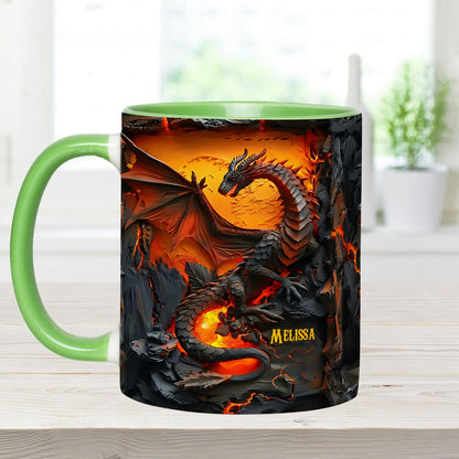 Fire Dragon - Personalized Accent Mug-Myprintsy
