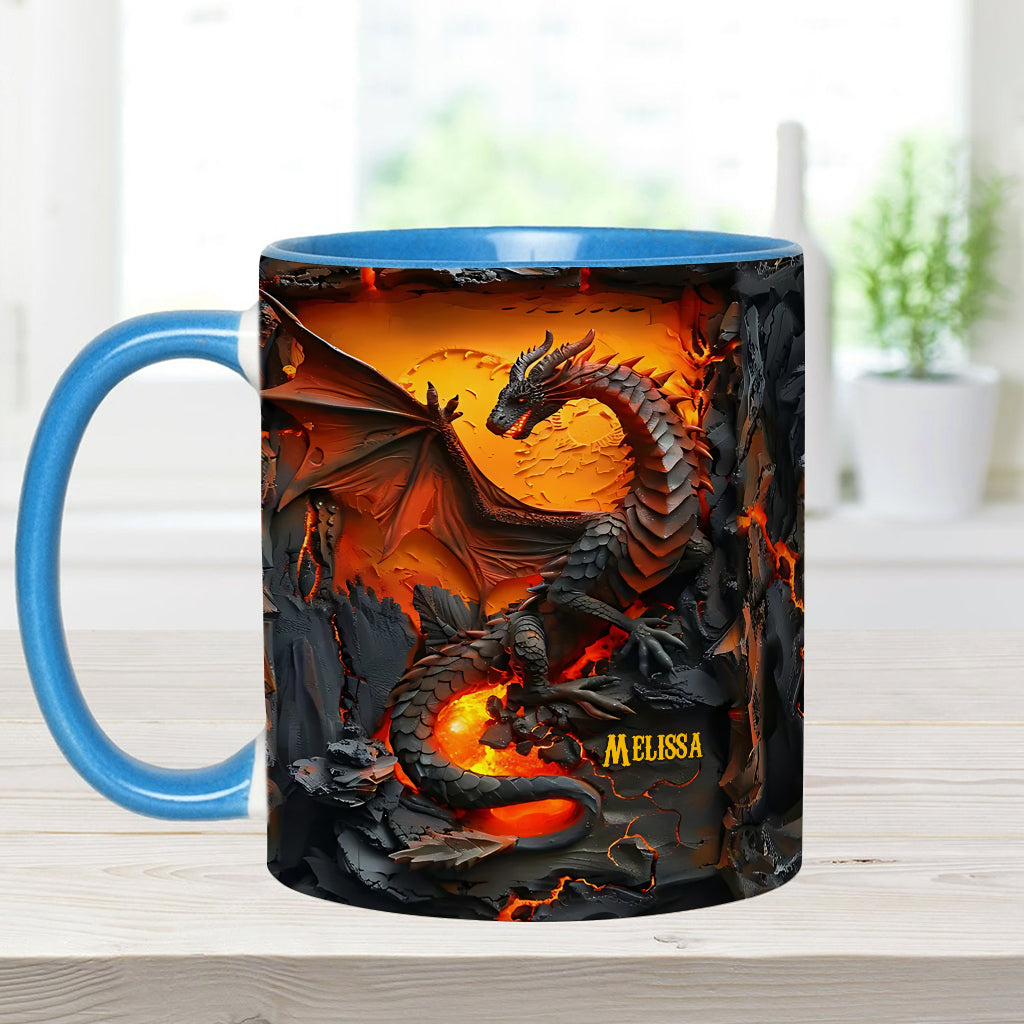 Fire Dragon - Personalized Accent Mug-Myprintsy