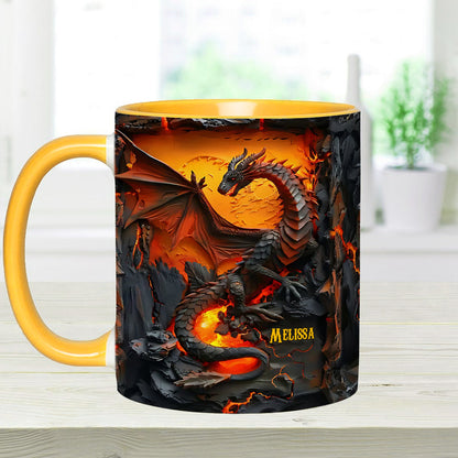Fire Dragon - Personalized Accent Mug-Myprintsy