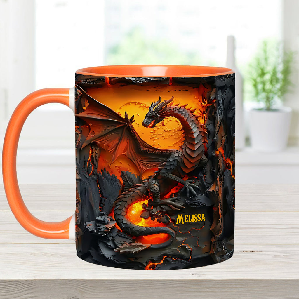 Fire Dragon - Personalized Accent Mug-Myprintsy