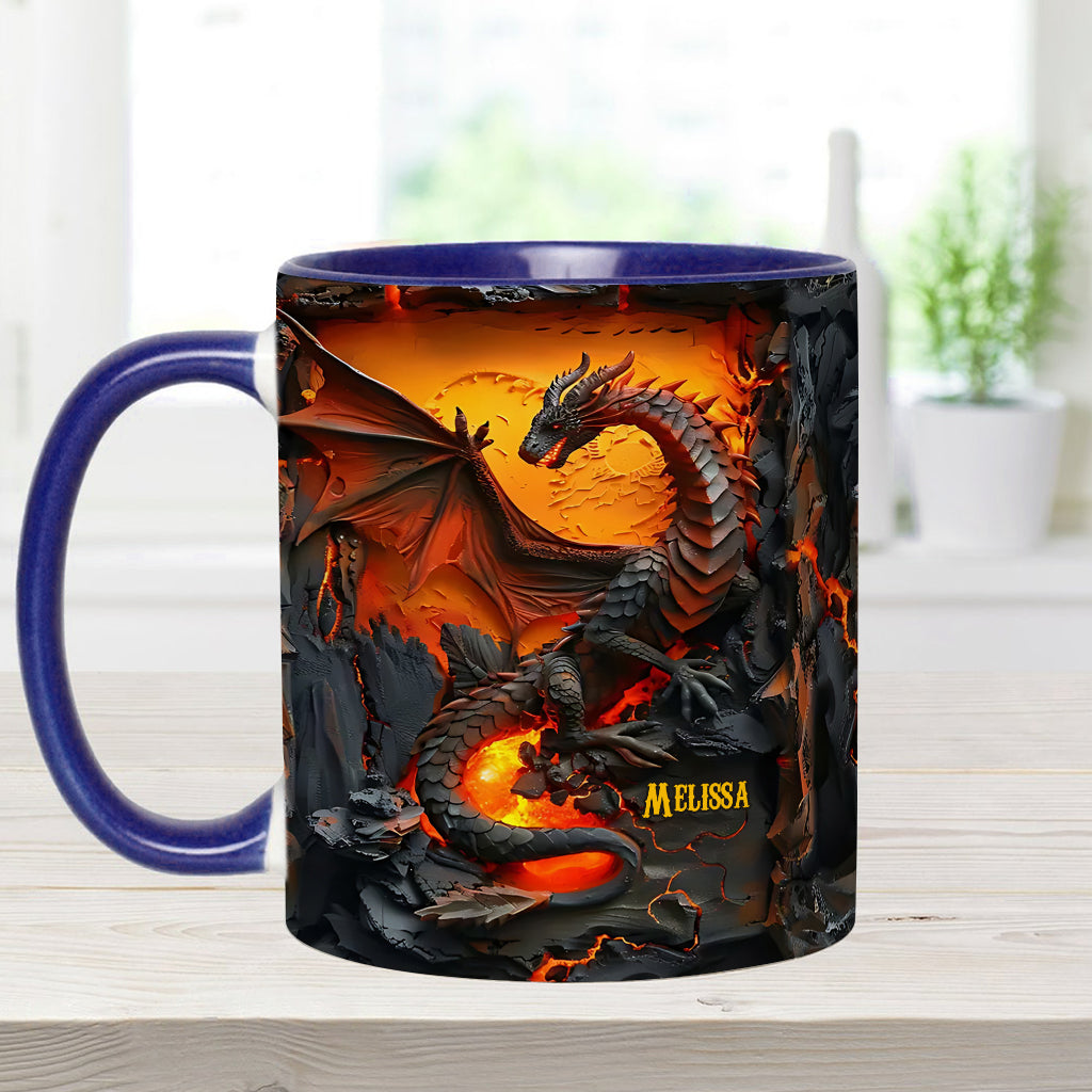 Fire Dragon - Personalized Accent Mug-Myprintsy
