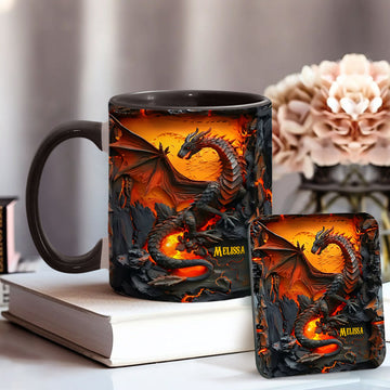 Fire Dragon - Personalized Accent Mug-Myprintsy