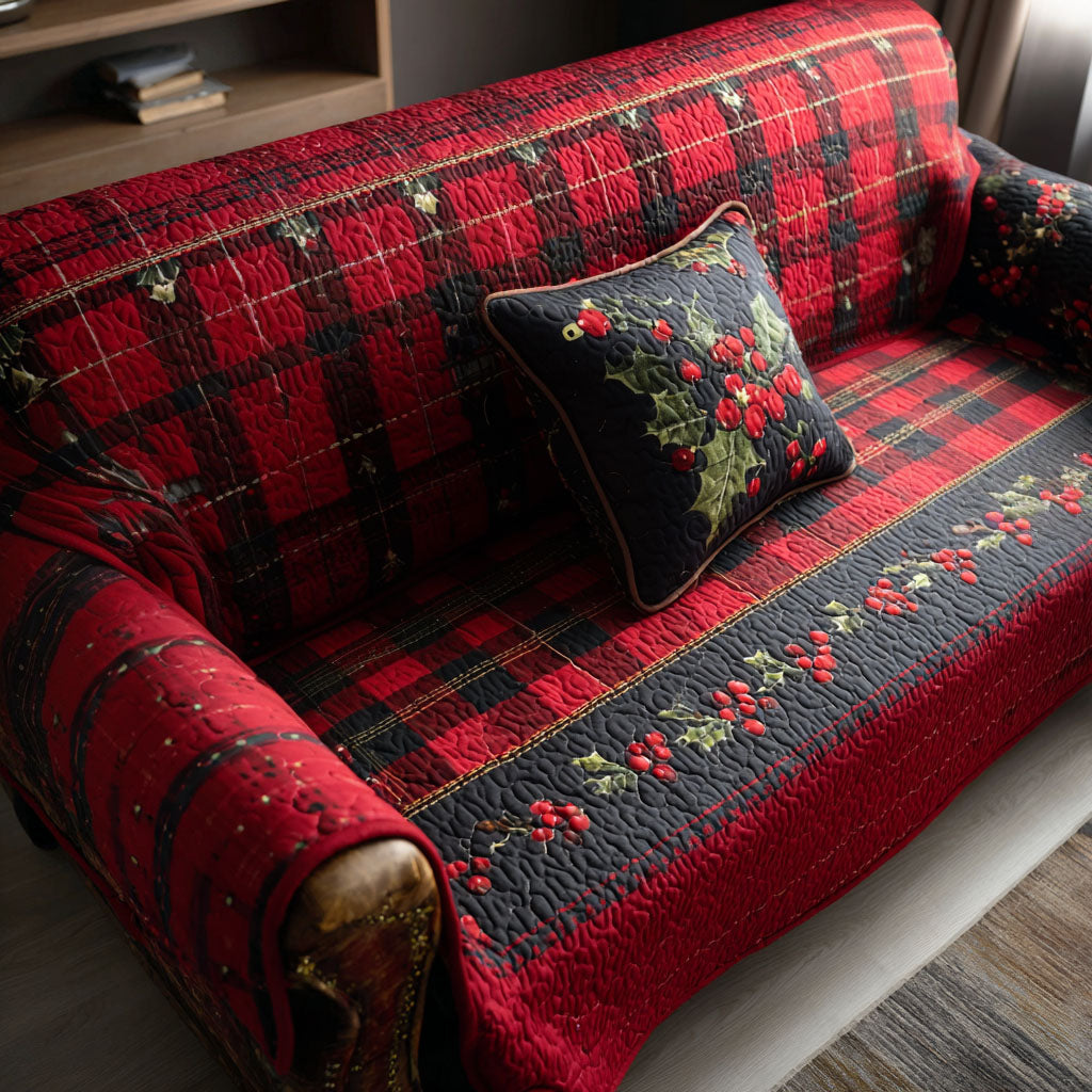 Fireside Flannel Quilted Sofa Cover VTQ-Myprintsy