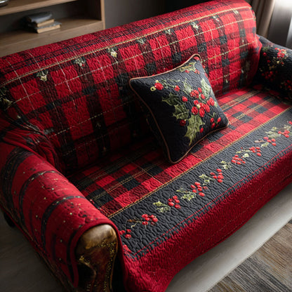 Fireside Flannel Quilted Sofa Cover VTQ-Myprintsy