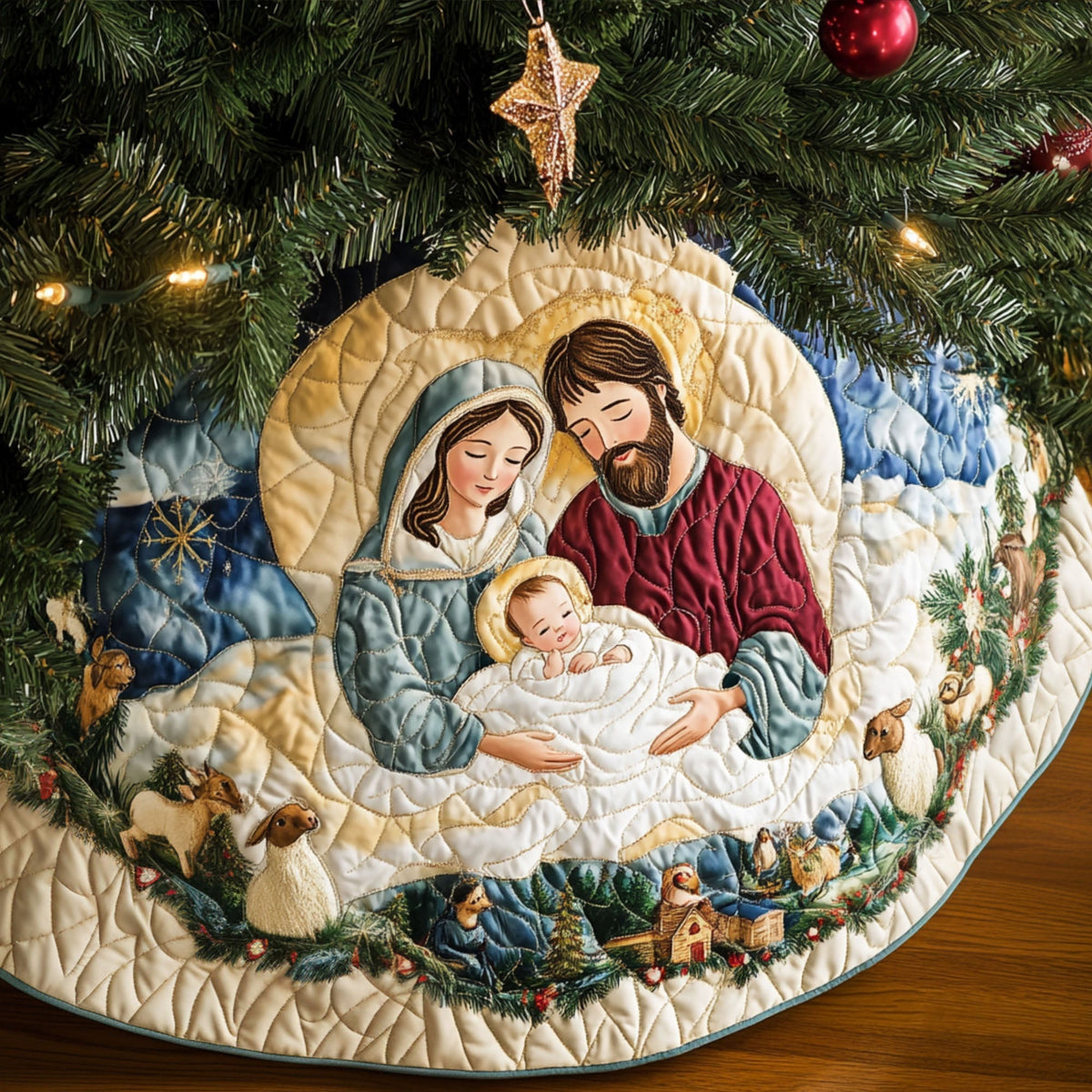 First Noel Quilted Christmas Tree Skirt VTQ-Myprintsy