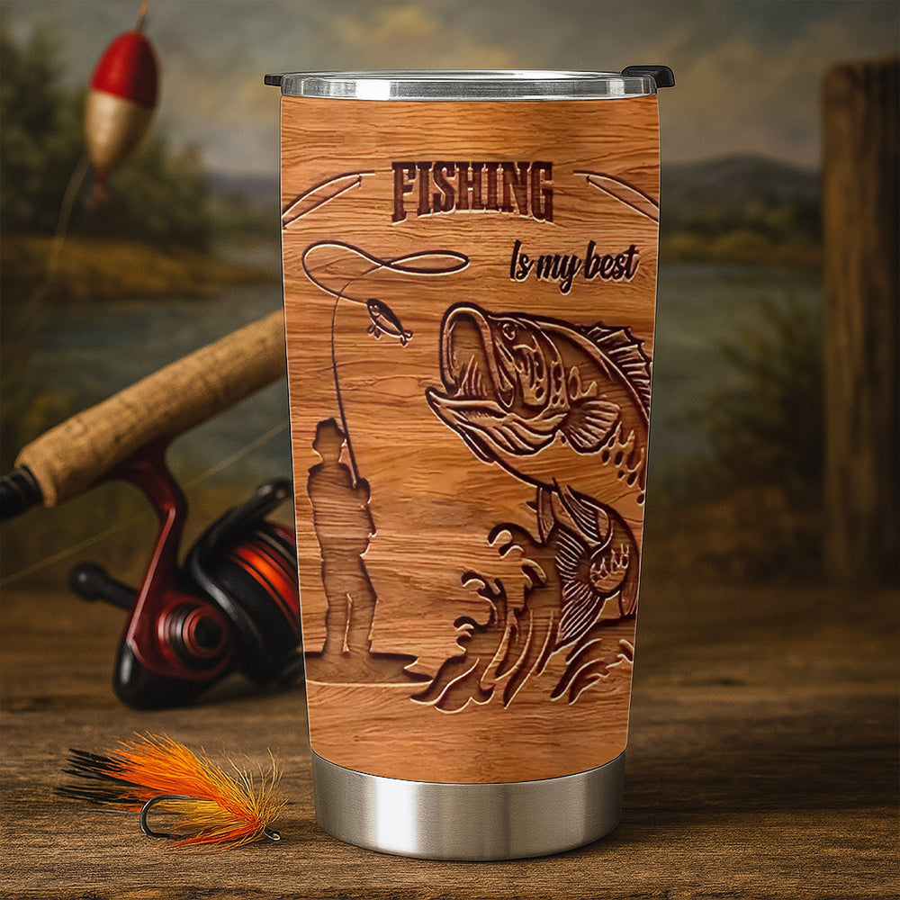 Fishing Is My Best - Personalized Fishing Tumbler Cup, Gifts For Fisherman-Myprintsy