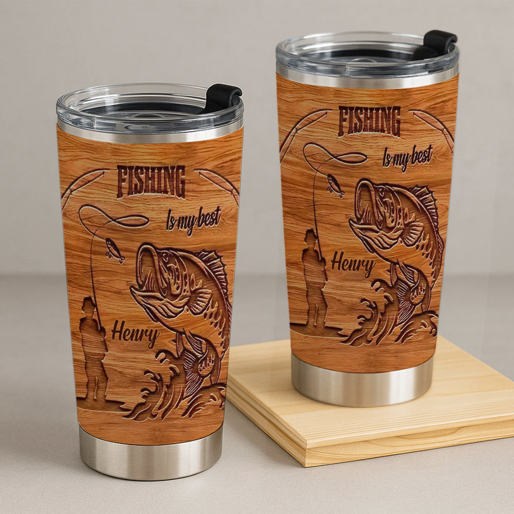 Fishing Is My Best - Personalized Fishing Tumbler Cup, Gifts For Fisherman-Myprintsy