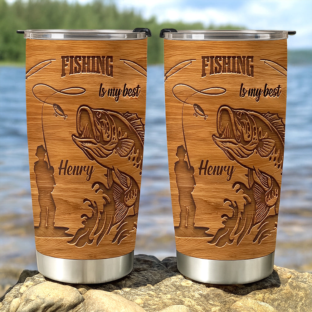 Fishing Is My Best - Personalized Fishing Tumbler Cup, Gifts For Fisherman-Myprintsy
