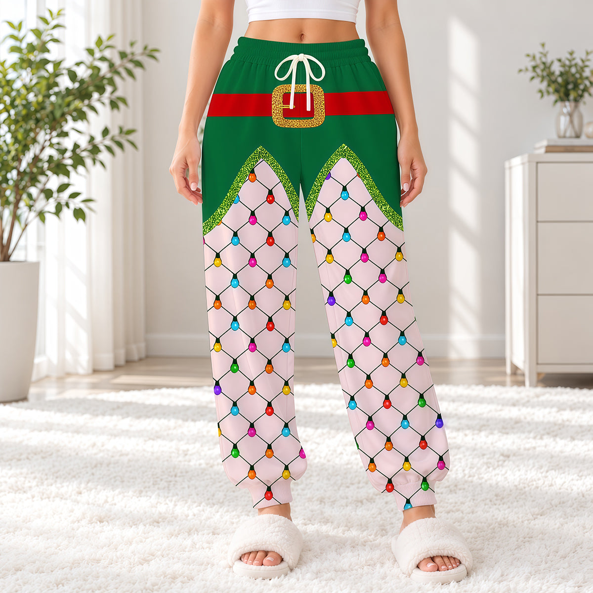 Fishnet Tights Christmas - Personalized Sweatpants-Myprintsy