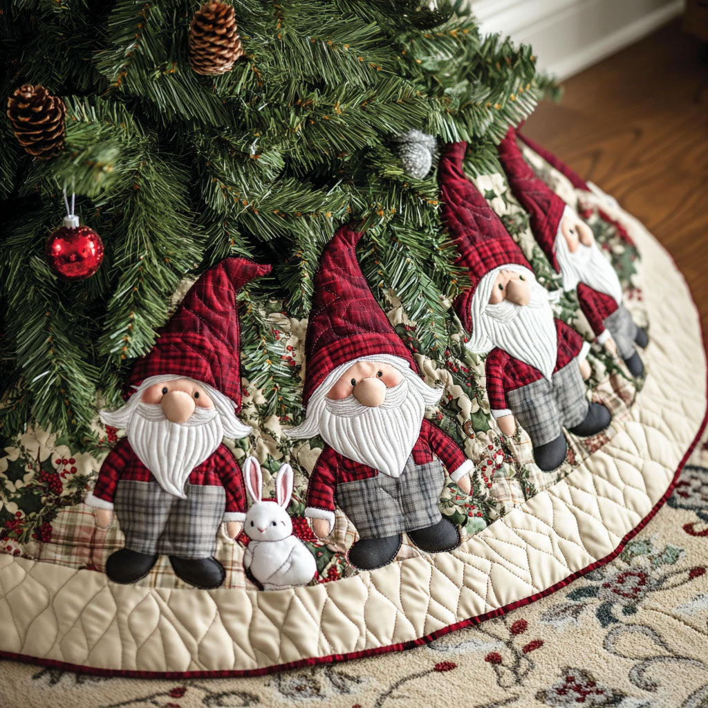 Flannel Frosties Quilted Christmas Tree Skirt-Myprintsy