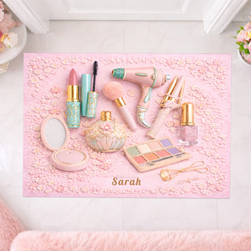 Floral Makeup Fest - Personalized Doormat - Gifts for Makeup Lovers-Myprintsy