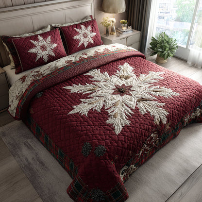Floral Snowflake Cascade -Piece Quilted Bedding Set VTQ-Myprintsy
