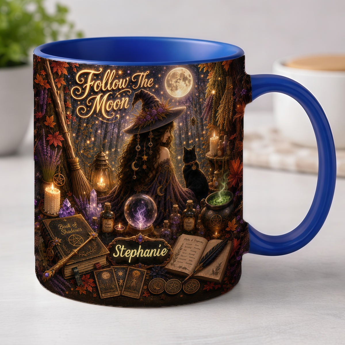 Follow The Moon - Personalized Witchcraft Accent Mug-Myprintsy