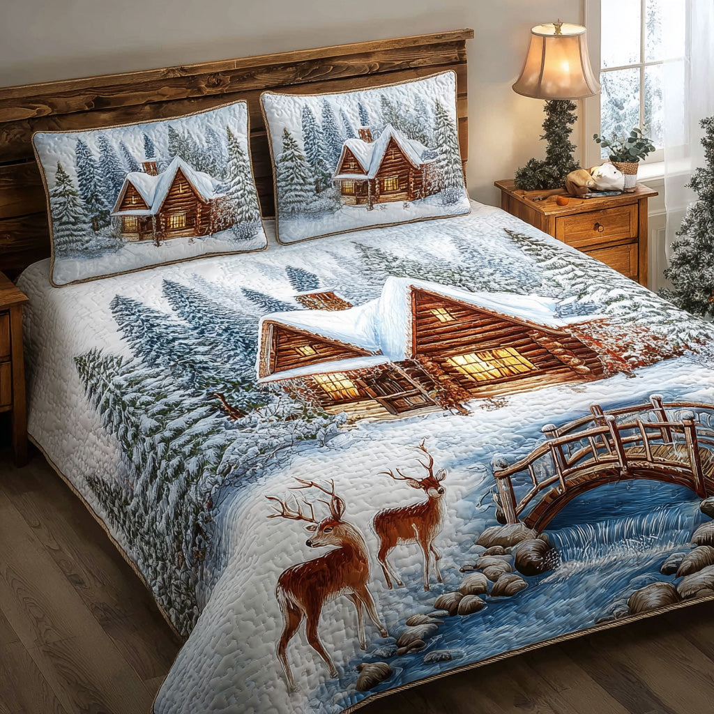 Forest Bridge -Piece Quilted Bedding Set VTQ-Myprintsy