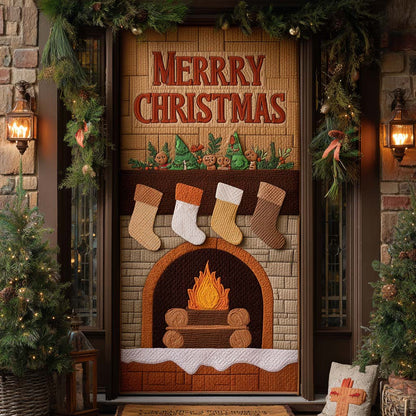 Forest Cabin Hearth Quilted Door Cover VTQ-Myprintsy