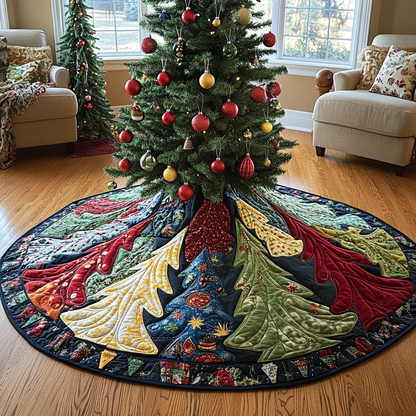 Forest Charm Christmas Quilted Tree Skirt-Myprintsy