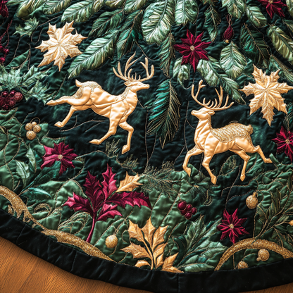 Forest Charm Quilted Christmas Tree Skirt VH VTQ-Myprintsy
