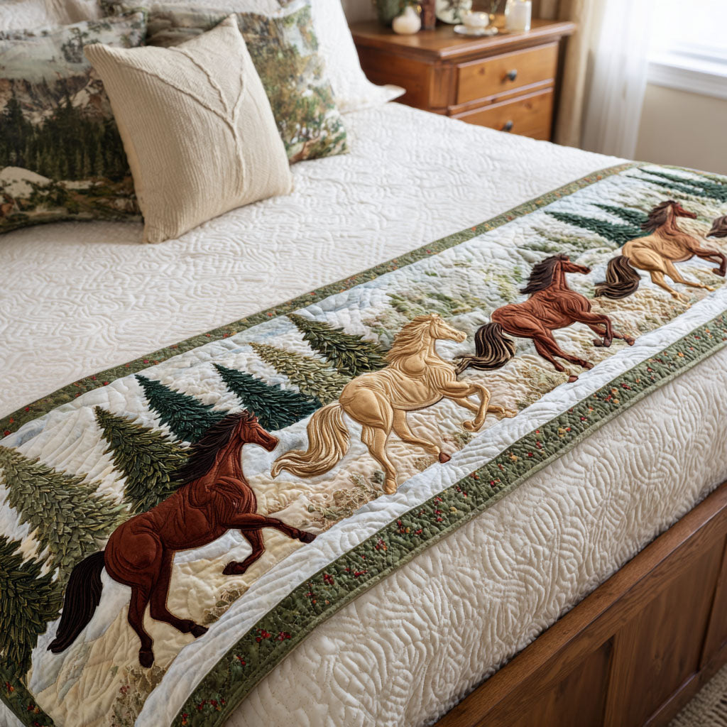 Forest Gallop Quilted Bed Runner VTQ-Myprintsy