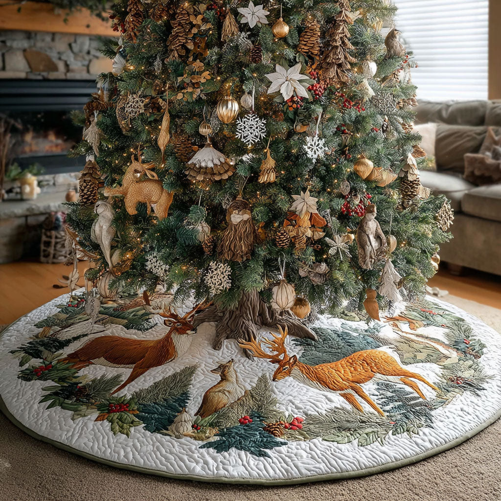 Forest Majesty Christmas Quilted Tree Skirt-Myprintsy