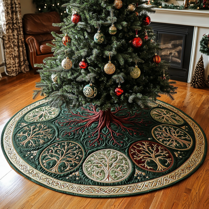 Forest Serenity Christmas Quilted Tree Skirt-Myprintsy