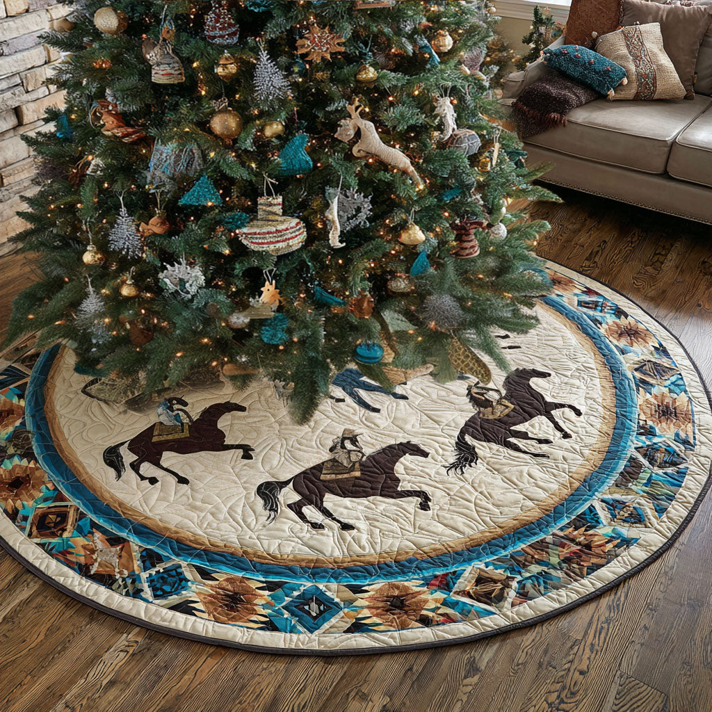 Freedom Run Christmas Quilted Tree Skirt-Myprintsy