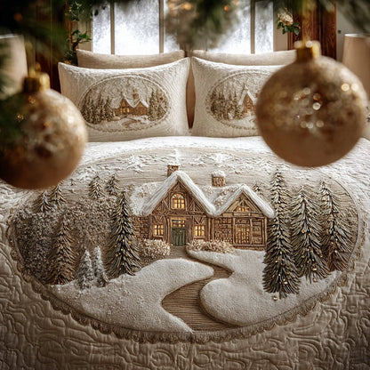 Frost And Pine -Piece Quilted Bedding Set VTQ-Myprintsy