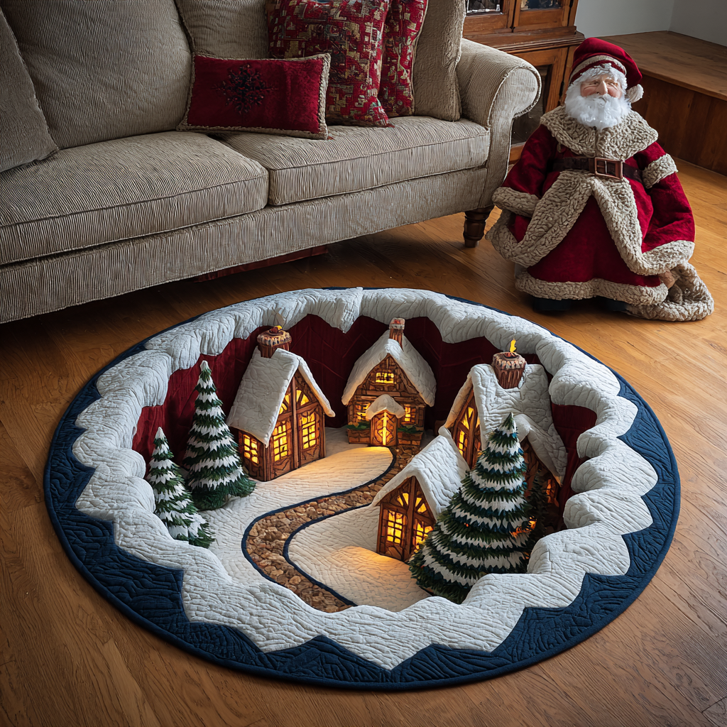 Frost Circle Quilted Round Mat VTQ-Myprintsy