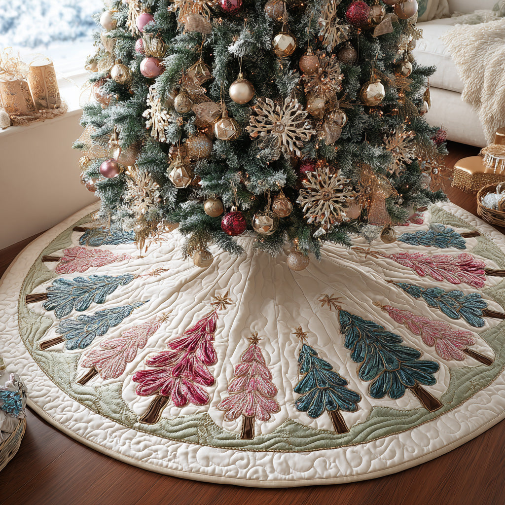 Frost Fir Quilted Christmas Tree Skirt VTQ-Myprintsy