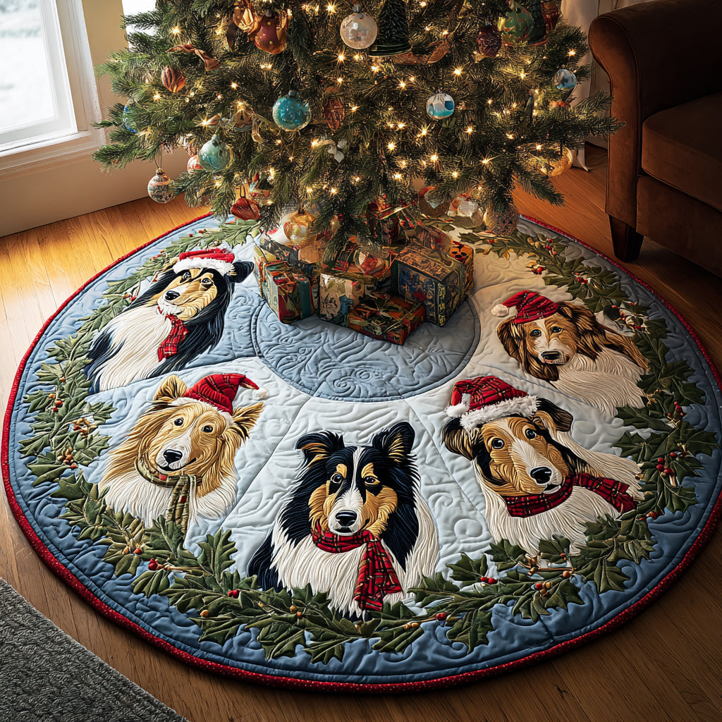 Frosted Friend Christmas Quilted Tree Skirt-Myprintsy