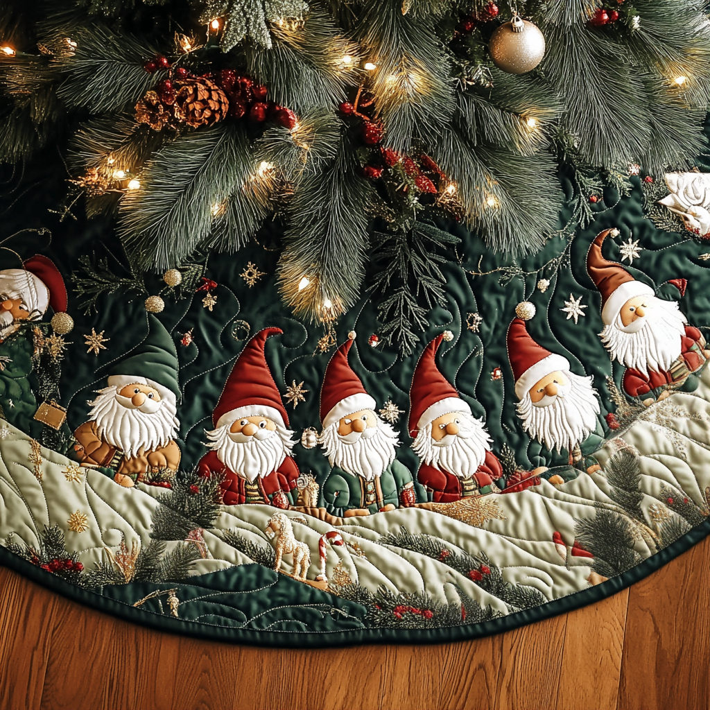 Frosted Friends Quilted Christmas Tree Skirt VH-Myprintsy