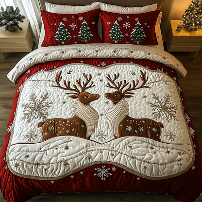 Frosted Hooves -Piece Quilted Bedding Set VTQ-Myprintsy