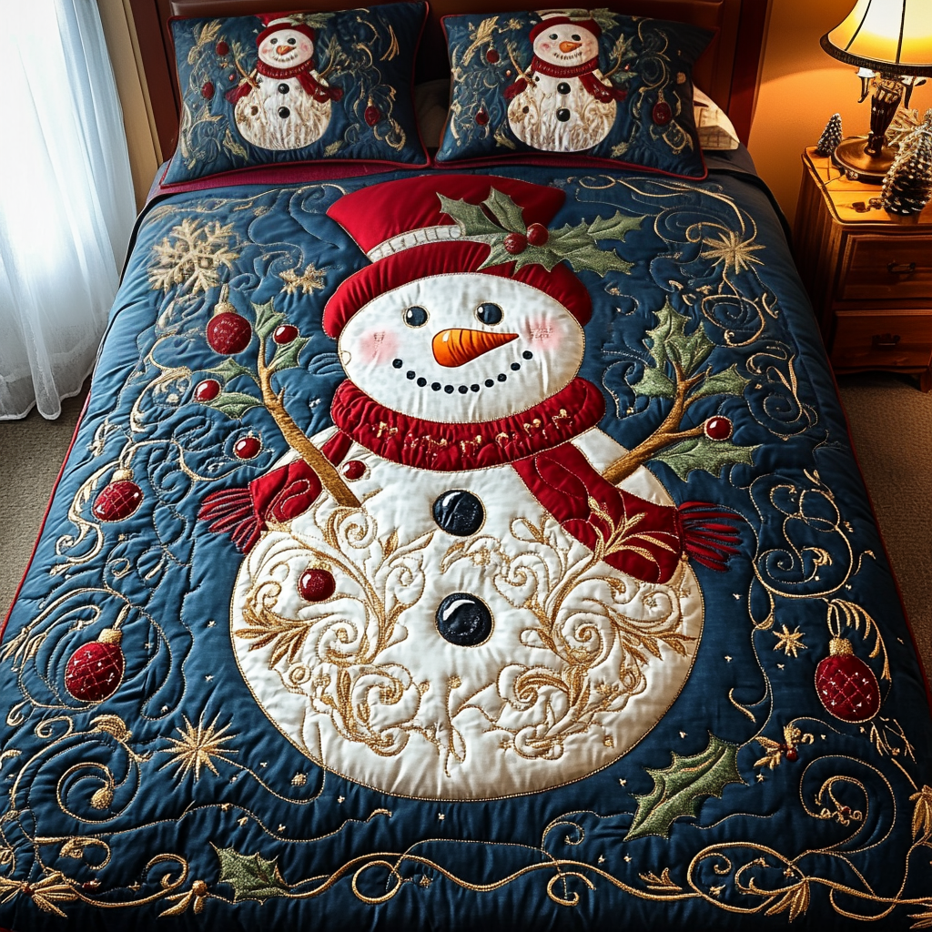 Frosted Joy -Piece Quilted Bedding Set VTQ-Myprintsy