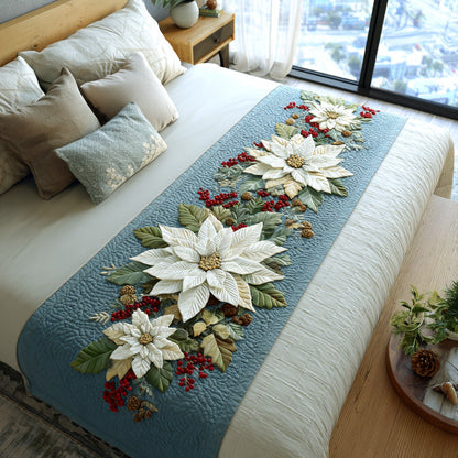 Frosted Petals Quilted Bed Runner VTQ-Myprintsy