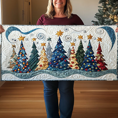 Frosted Pinescape Quilted Table Runner VTQ-Myprintsy