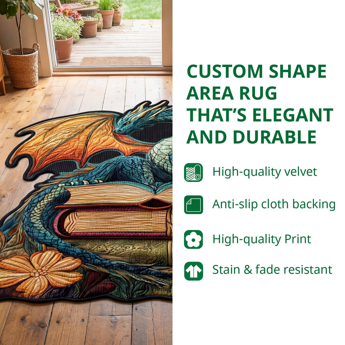 Frosted Railway Village Custom Shape Area Rug VTQ-Myprintsy