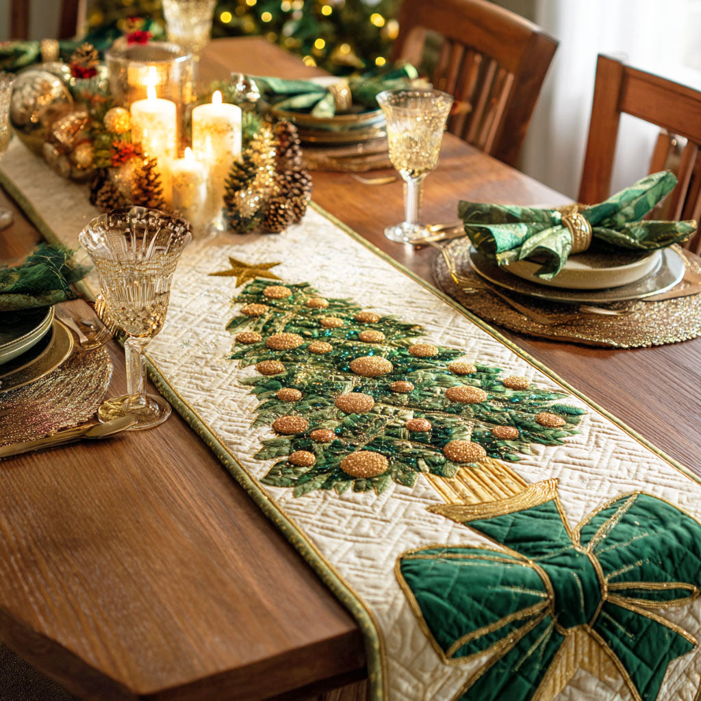 Frosted Tree Quilted Table Runner VTQ-Myprintsy