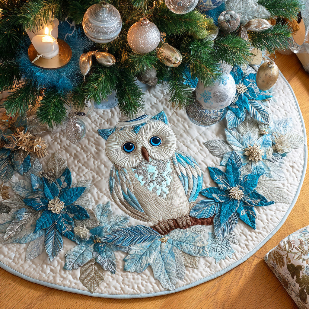 Frosted Wisdom Christmas Quilted Tree Skirt TD-Myprintsy